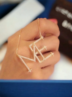 Colar Monograma Cravejado Personalizado (ENCOMENDA)