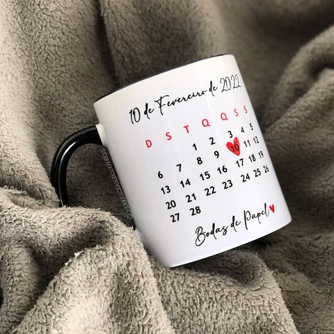 Caneca Personalizada Calendário Casal