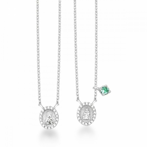 ESCAPULÁRIO NOSSA SENHORA - BANHO RÓDIO BRANCO