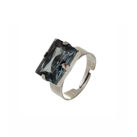 ANEL CRISTAL RETANGULAR - BLACK DIAMOND