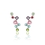 BRINCO CRISTAL QUARTZO ROSA. CRISTAL AMETISTA E PERIDOTO BOLINHAS - PRATA 925 - buy online