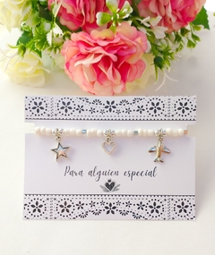 Pulsera Multi dijes blanca