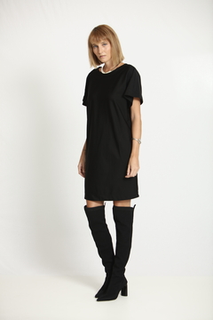Vestido Curto Amplo Manga Japonesa - Preto na internet