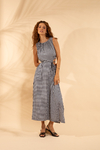 Vestido Midi Abertura Lateral - Estampa Vichy