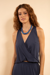 Cropped Transpasse Malha Fluity - Marinho