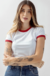 T-SHIRT RINGER TEE BRANCO + VERMELHO ALICE