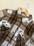 Camisa Xadrez Flanela Branco e Café