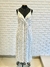 Vestido Midi Decote V Branco Poá - loja online