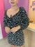 VESTIDO COTTAGECORE FLORAL MANGA LONGA PRETO - comprar online