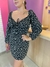 VESTIDO COTTAGECORE FLORAL MANGA LONGA PRETO na internet