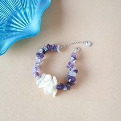 Pulseira Ametista e Perola