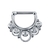 Piercing Aço Cirúrgico Meia Argola Tribal Indiana 5 Cristais - comprar online