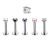 Piercing Labret Titânio Rosca Interna Zircônia - comprar online