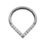Piercing Titânio Gota Argola Prateada Clicker Cravejada - Ganso Shop