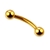 Piercing Barbell Curvo Aço Cirúrgico 1.6mm Dourado