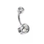 Piercing Umbigo Titânio Com Pedra Colorida - comprar online