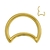 Imagem do Piercing Dourado Titânio Meia Argola Lisa Lua Articulado Daith