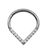 Piercing Titânio Gota Argola Prateada Clicker Cravejada - loja online
