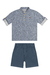 CONJUNTO BOY CAMISA GOLA PADRE E E BERMUDA EM SARJA COLORITTA - comprar online