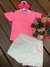 conjunto-feminino-infantil-blusa-rosa-neon-com-strass-e-mangas-abertas-short-saia-branco-com-bolinha-sonho-mágico-ref-191626