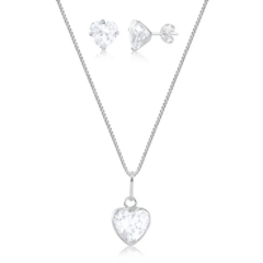 Conjunto Pr coração zirconia cristal G - loja online