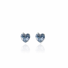 Brinco zirconia coração 7mm