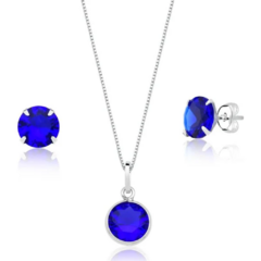 Conjunto Pr zirconia azul escuro na internet
