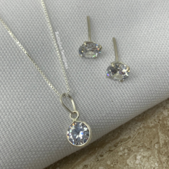 Conjunto Pr zirconia cristal - Kallajian Semijoias