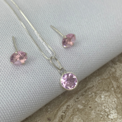 Imagem do Conjunto Pr ponto de luz zirconia rosa claro