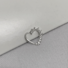 Piercing argola cravejado com zirconias frontal - Kallajian Semijoias