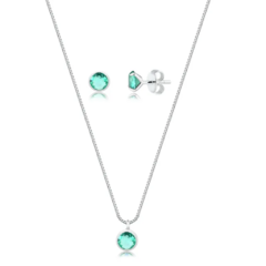 Conjunto Pr ponto de luz zirconia verde água na internet