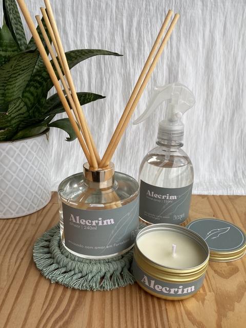 Trio Aromático Alecrim + Tapetinho de Macramê Verde - comprar online