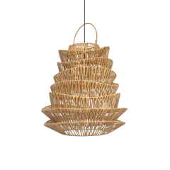 LAMPARA ISMET COLGANTE DE TECHO RATÁN 55x55 GRASS HOME & DECO DISTRIBUIDOR