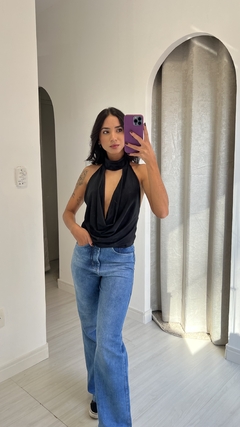 BLUSA GABRIELY - FRENTE UNICA - PRETO - loja online