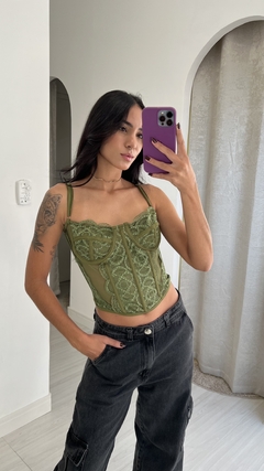 CORSELET RENDADO - VERDE - N A G • S T O R E