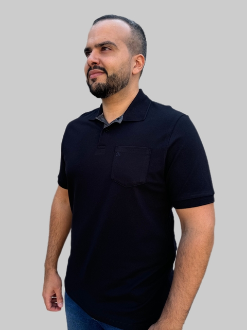 Polo Ogochi Preta Com Bolso