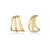 Brinco Earhook 3 Fios Trama Banho Ouro 18k