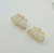 Brinco 8 Fileiras Cristal Banho Ouro 18k