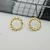 Brinco Círculo Vazado Tramas Banho Ouro 18k