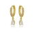 Argolinha Cravejada Gota Cristal Banho Ouro 18k
