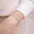 Pulseira Corações Cristal Banho Rodio Branco