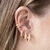 Piercing Fake X Cristal Banho Ouro 18k