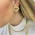 Brinco Martelado Vazado Banho Ouro 18k