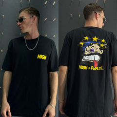 Camiseta High Preto com Popeye nas costas M3662