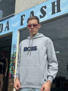 Blusa Moletom Boss Cinza e símbolo com brilho M3345 - comprar online