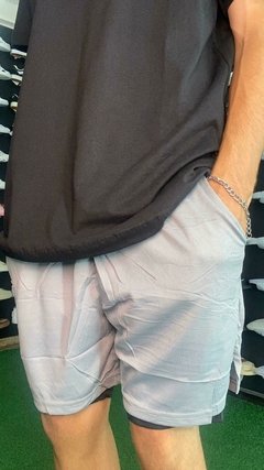 shorts masculino Dry fit com compressão cinza M119 - comprar online