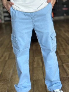 Calça Cargo Jeans Azul sem Punho M283 na internet