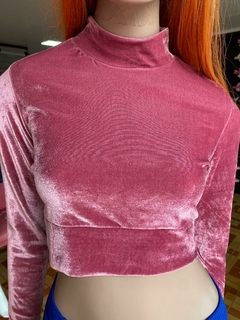Cropped Suede manga longa Roxo M2181 - comprar online