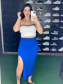 Conjunto azul e branco feminino F75 - comprar online