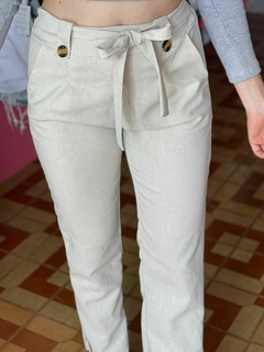 Calça linho Jogger bege M1505 - comprar online
